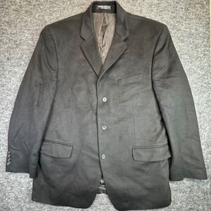 DKNY Essentials Sport Coat Mens 44‎ R Black Wool Cashmere Blend Blazer